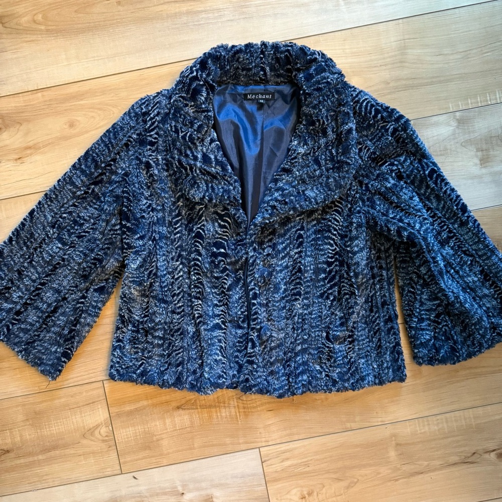 Luxurious Midnight Blue Teddy Jacket